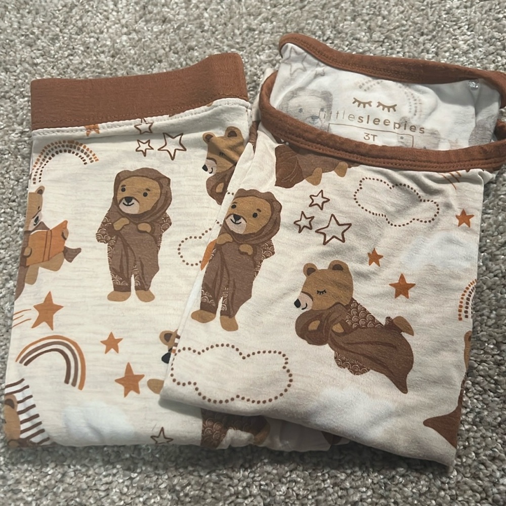 LITTLE SLEEPIES 2 piece: Teddy Bears 3T